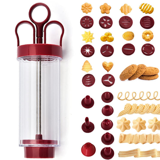 Suuker Cookie Press, Cake Decorating Gun Cookie Press for Baking Cookie Press Gun kit with 10 Discs and 8 Icing Tips for DIY Cookie Maker, Cookie Press Set for Baking - CookCave