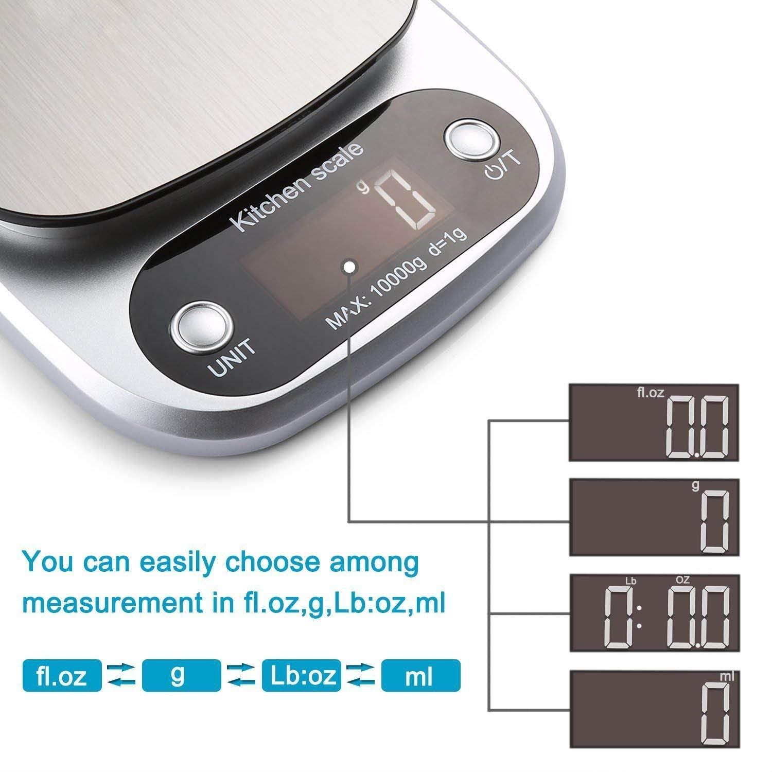 Food Scale 22lb Weight Grams, Digital Kitchen Scales and Ounces for Cooking, Baking - CookCave