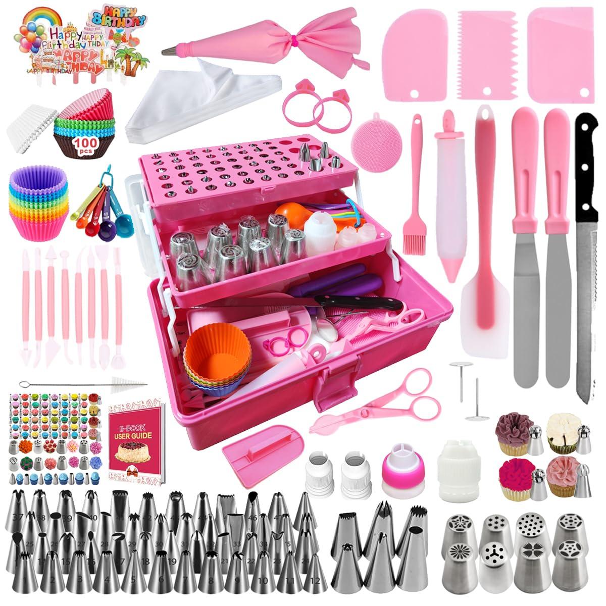 ARNISION 359PCs Cake Decorating Baking Supplies Kit, Baking Set with 66 Piping Tips, Icing Bags and Tips Set for Beginners,Baking Tools,Cupcake Decorating Kit - CookCave