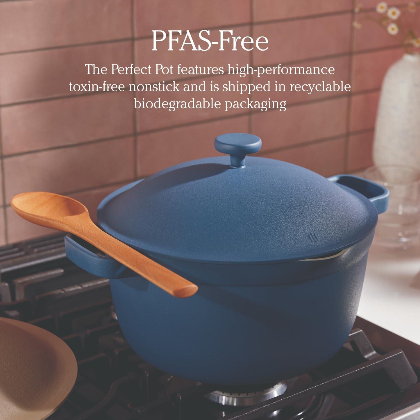 Our Place Perfect Pot - 5.5 Qt. Nonstick Ceramic Sauce Pan with Lid | Versatile Cookware for Stovetop and Oven | Steam, Bake, Braise, Roast | PTFE and PFOA-Free | Toxin-Free, Easy to Clean | Steam - CookCave