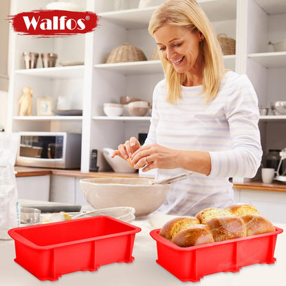 Walfos Silicone Bread Loaf Pan，9 x 5 inch Non-Stick Silicone Loaf Pans For Baking Set of 2，Perfect For Bread, Cake, Meatloaf, BPA Free and Dishwasher Safe - CookCave