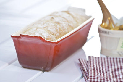 Le Creuset Stoneware Heritage Loaf Pan, 9" x 5" x 3" (1.5 qt.), Cerise - CookCave