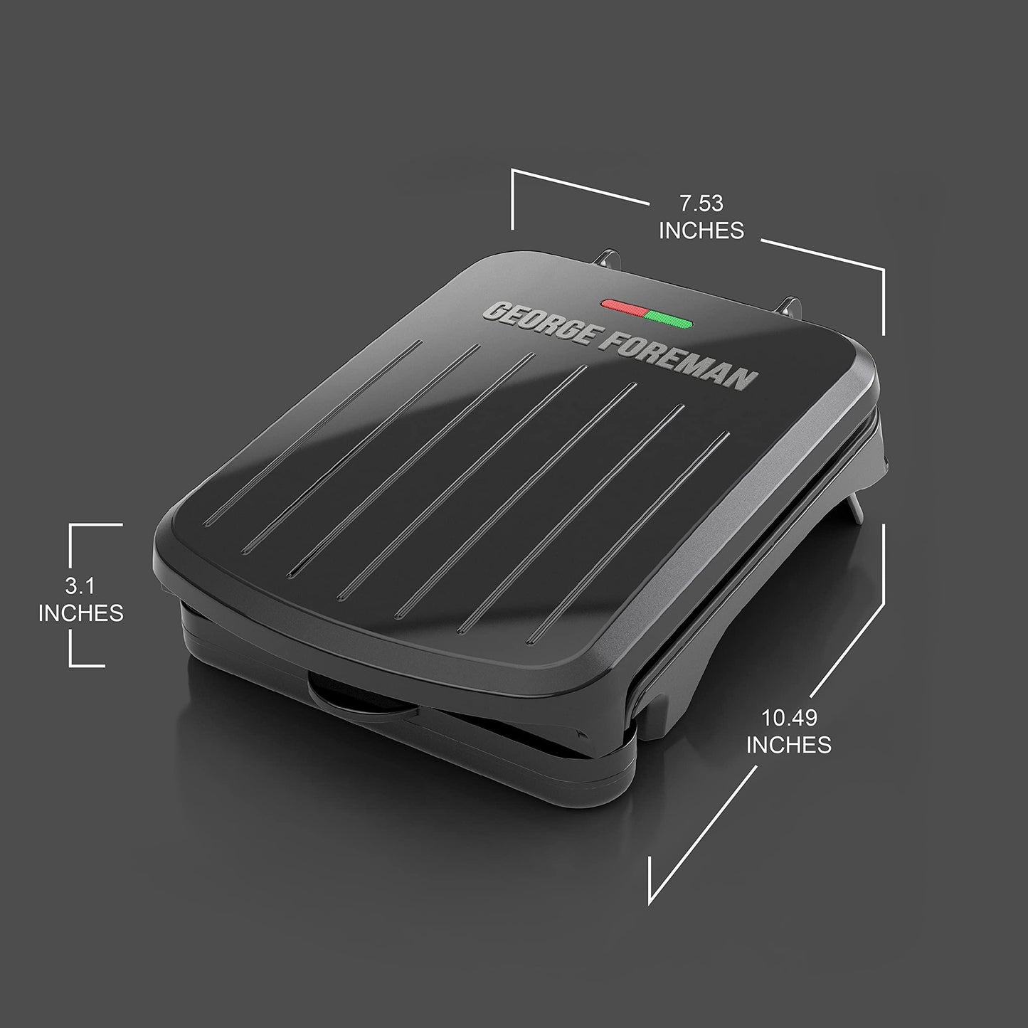 George Foreman 2-Serving Classic Plate Electric Indoor Grill and Panini Press, Black, GRS040B - CookCave