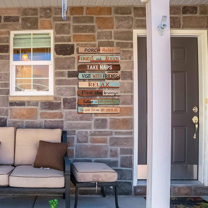 Porch Rules Sign Outdoor Wood Plaque Porch Signs Wall Art Porch Rule Wall Decor Relax Take Naps Quotes Rustic Vintage Wooden Hanging Wall Art Gift for Home Farmhouse Porch Patio Garden Door Decoration - CookCave
