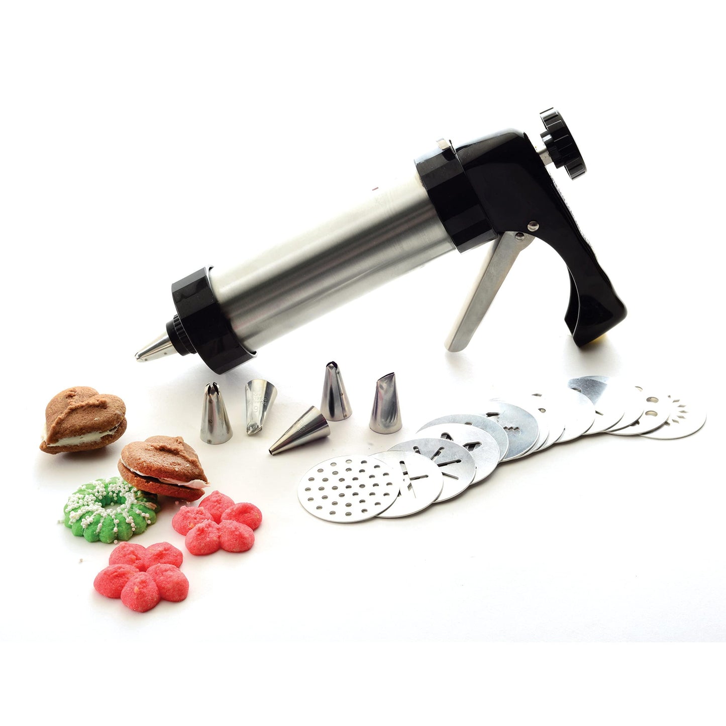 Norpro S/S Cookie/Icing Press with Case, Black - CookCave