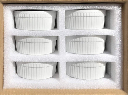 Furmaware Set of 6 Ceramic Ramekins - Non-Toxic Classic White Porcelain Custard Cups - Oven Safe Ramekins, for Baking and Serving Single Servings of Desserts, Dips, and Snacks - (4 oz) - CookCave