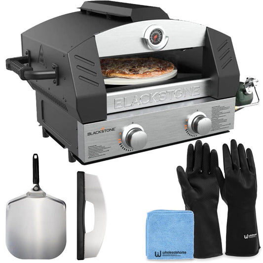 Blackstone Pizza Oven Outdoor, Portable Propane Pizza Oven with Pizza Peel, Pizza Cutter, and Wholesalehome Gloves and Cloth - CookCave