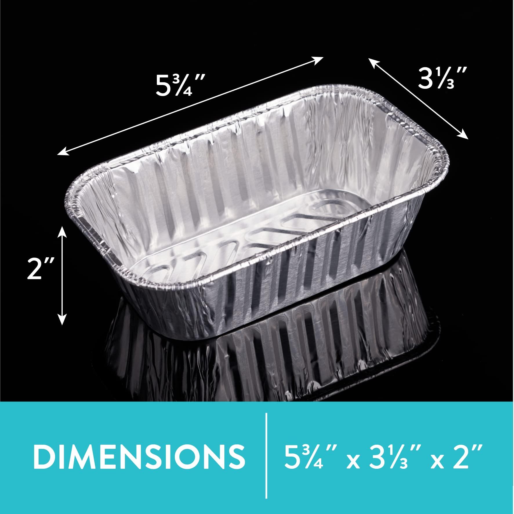 DOBI Aluminum Mini Loaf Pans (50 Pack) - Disposable Aluminum Foil 1 lb Mini Loaf Baking Pans, Small Bread Tins - 6" X 3.5" X 2" - CookCave