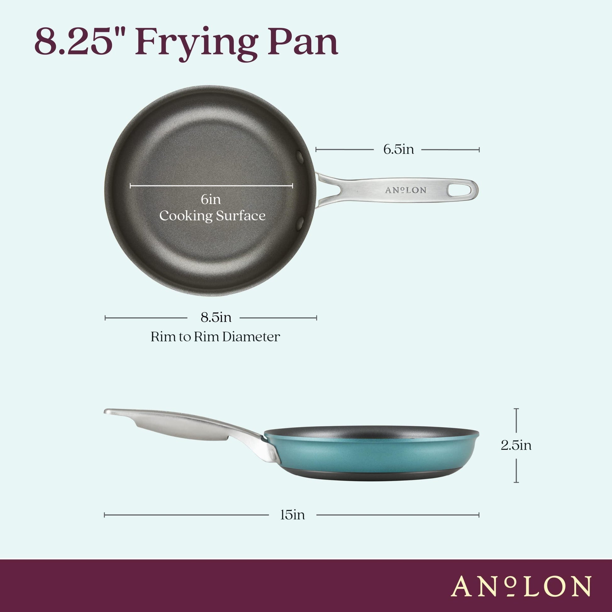 Anolon Achieve Hard Anodized Nonstick Frying Pan/Skillet, 8.25 Inch, Teal - CookCave