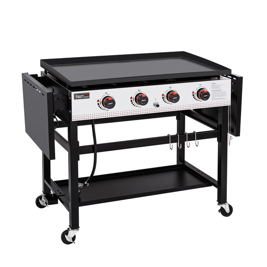 Royal Gourmet GB4002 4-Burner Flat Top Gas Grill, 36-Inch Propane Griddle Restaurant Grade Professional Barbecue Teppanyaki Cooking, For Outdoor Events, Camping and BBQ, Black - CookCave