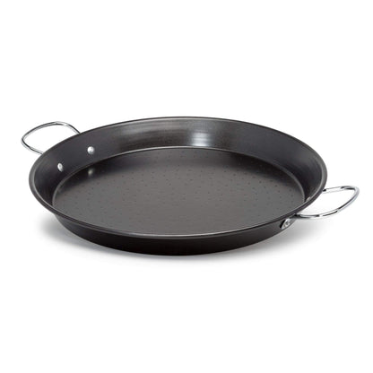 Ecolution Sol Paella Pan – Eco-Friendly PFOA Free Hydrolon Non-Stick – Heavy Duty Carbon steel with Riveted Chrome Plated Handles – Dishwasher Safe – Limited – Black– 15” Diameter - CookCave