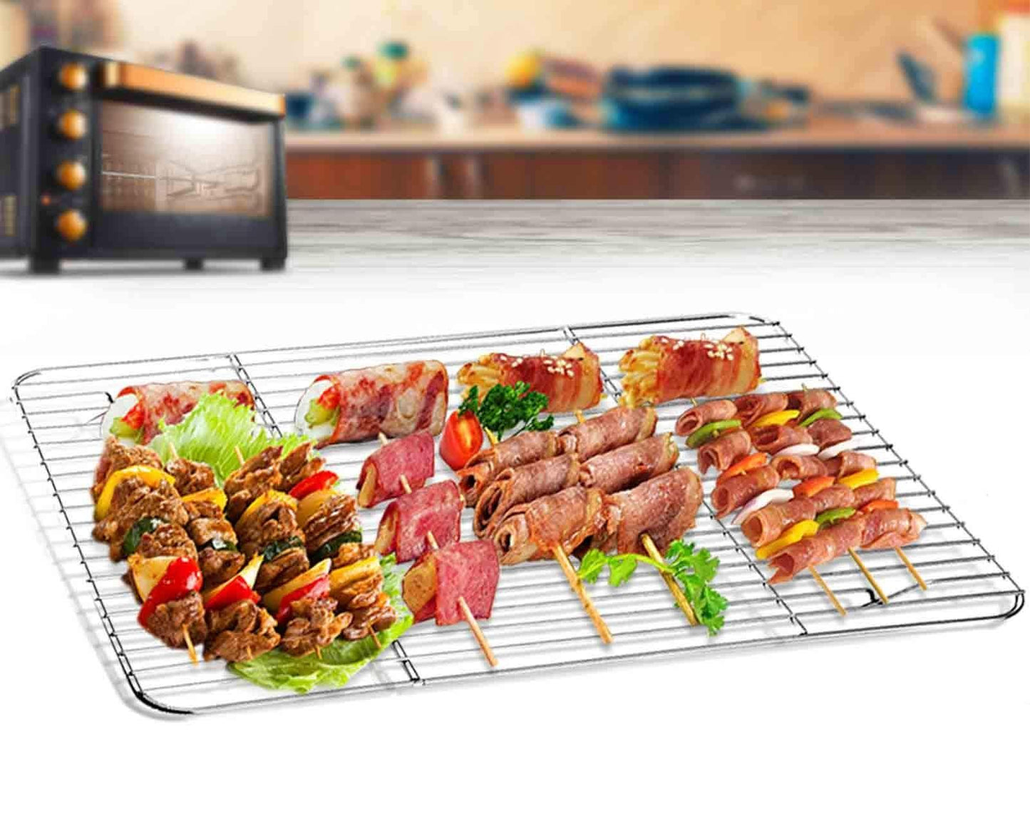 TeamFar Baking Sheet with Rack Set of 8, Cookie Sheet Baking Pans Stainless Steel Bakeware with Cooling Rack Set, Non Toxic & Healthy, Mirror Finish & Rust Free, Easy Clean & Dishwasher Safe - CookCave