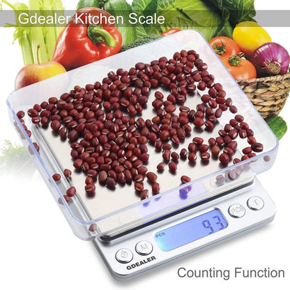 GDEALER Food Scale, 0.001oz/0.01g Precise Digital Kitchen Scale Gram Scales Weight Food Coffee Scale Digital Scales for Cooking Baking Stainless Steel Back-lit LCD Display Pocket Small Scale, Silver - CookCave