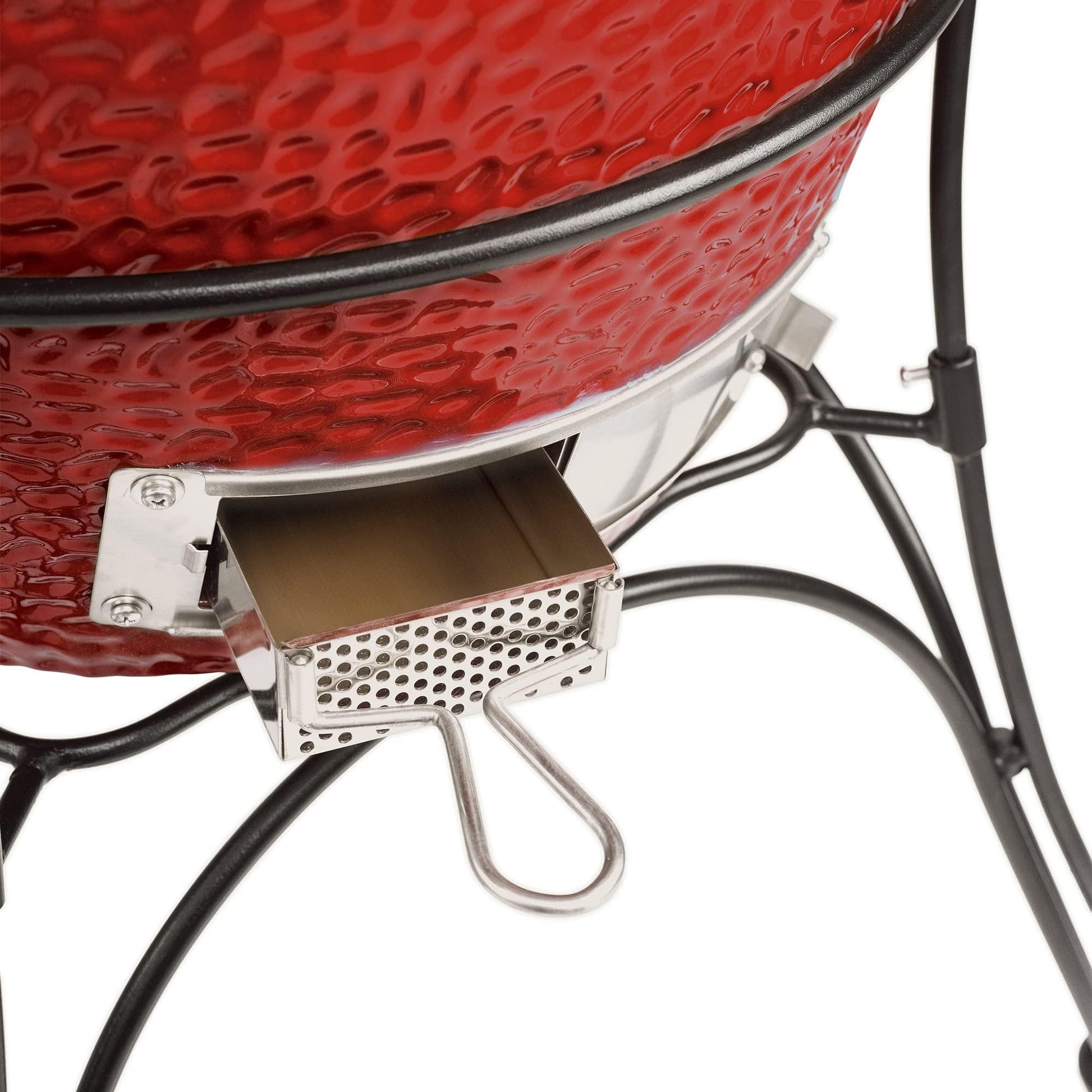 Kamado Joe KJ23RHC Classic Joe II 18-inch Charcoal Grill with Cart and Side Shelves, Blaze Red - CookCave