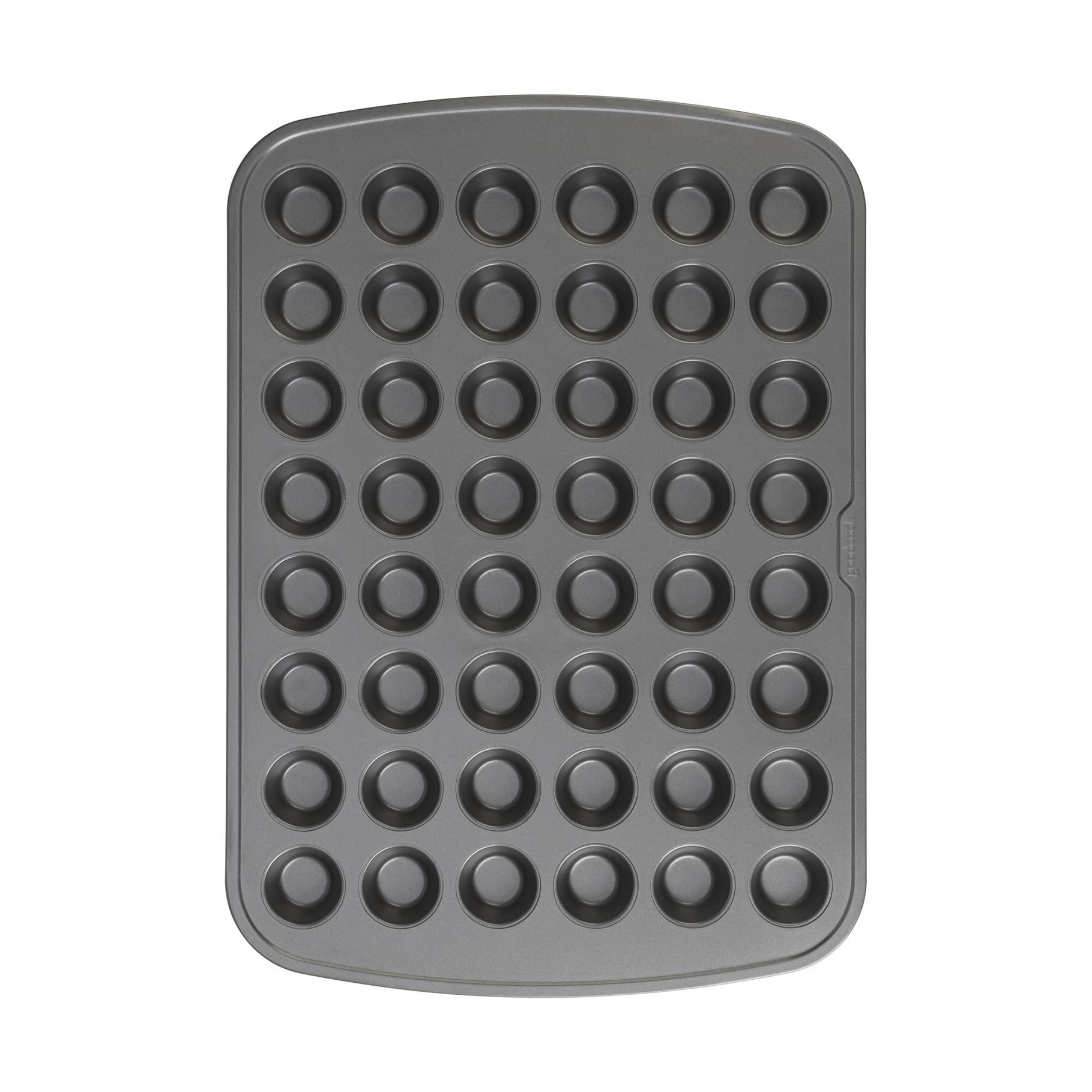 GoodCook 48-Cup Nonstick Steel Mini Cupcake and Muffin Pan, Gray - CookCave