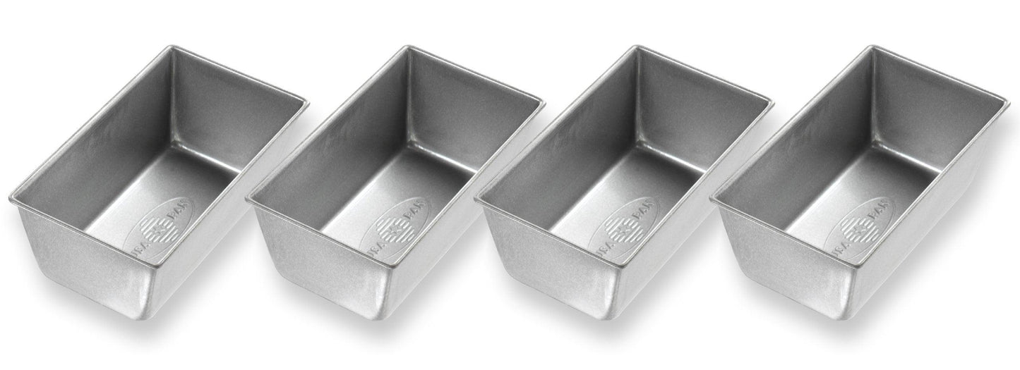 USA Pan Bakeware Loaf Pan, Nonstick & Quick Release Coating, Made in the USA from Aluminized Steel, Set of 4 Mini - CookCave