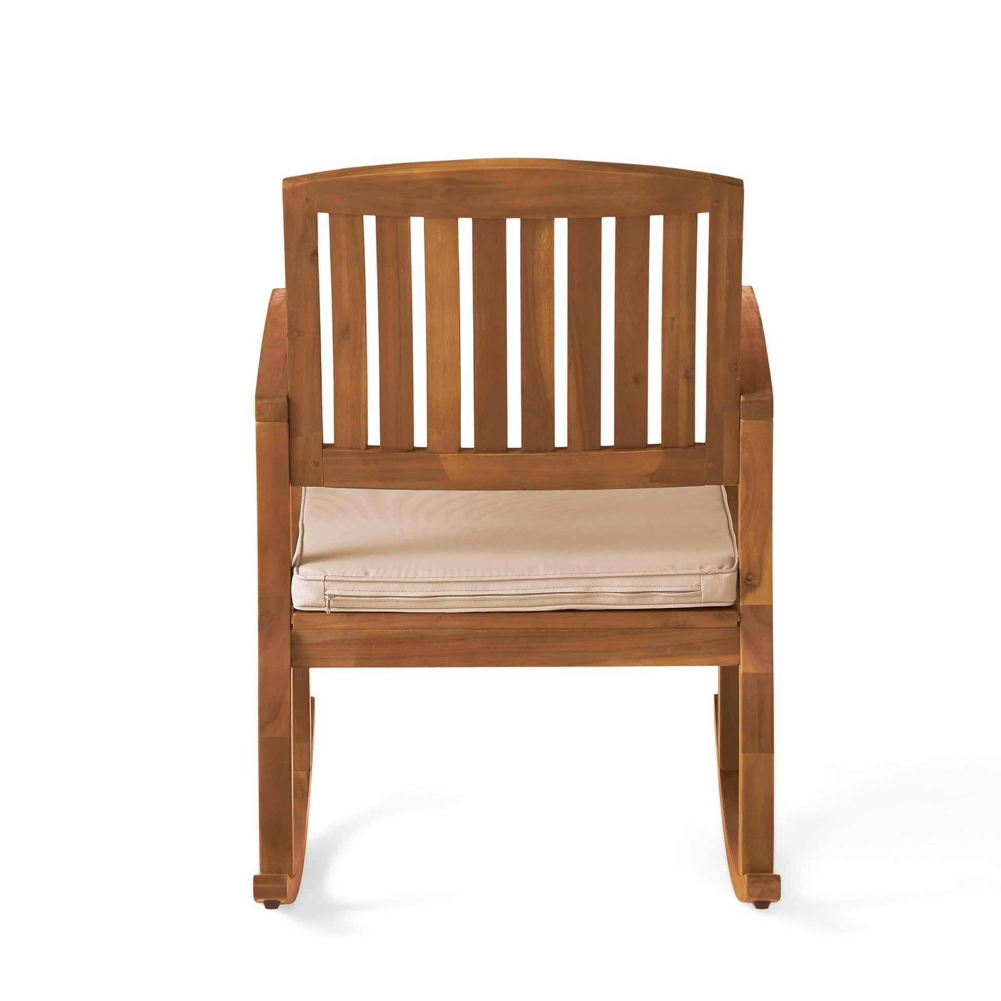 Christopher Knight Home Selma Acacia Rocking Chair with Cushion, Teak Finish - CookCave