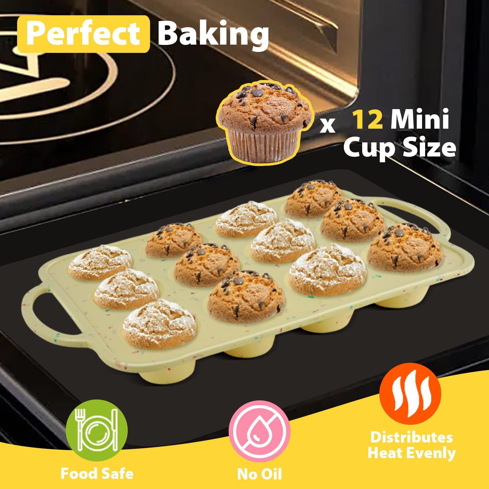 Luckypai Silicone Muffin Pan Cupcake Pan Molds for Baking 12 Cups Stainless Steel Bowl，Muffin Molder for Muffins and Cupcakes—Cupcake silicone molder - CookCave