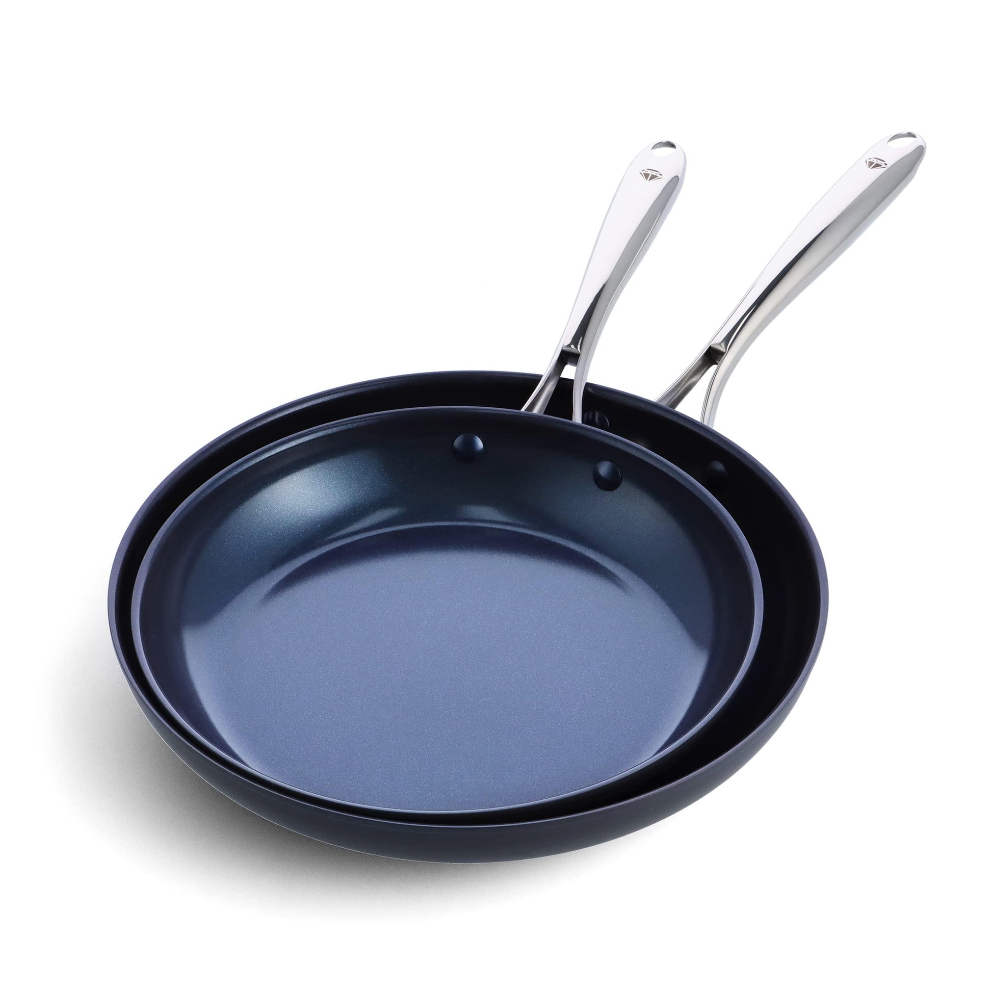 Blue Diamond Cookware Hard Anodized Ceramic Nonstick, 10" and 12" Frying Pan Skillet Set, PFAS-Free, Dishwasher Safe, Oven Safe, Grey - CookCave