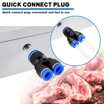 MXBAOHENG Meat Injector Gun Pump with Hose, Stainless Steel Electric Marinade Injector 70W Meat Syringe Double Gun with 10 Needles for Roast Turkey, Pork, Beef (Double Gun) - CookCave