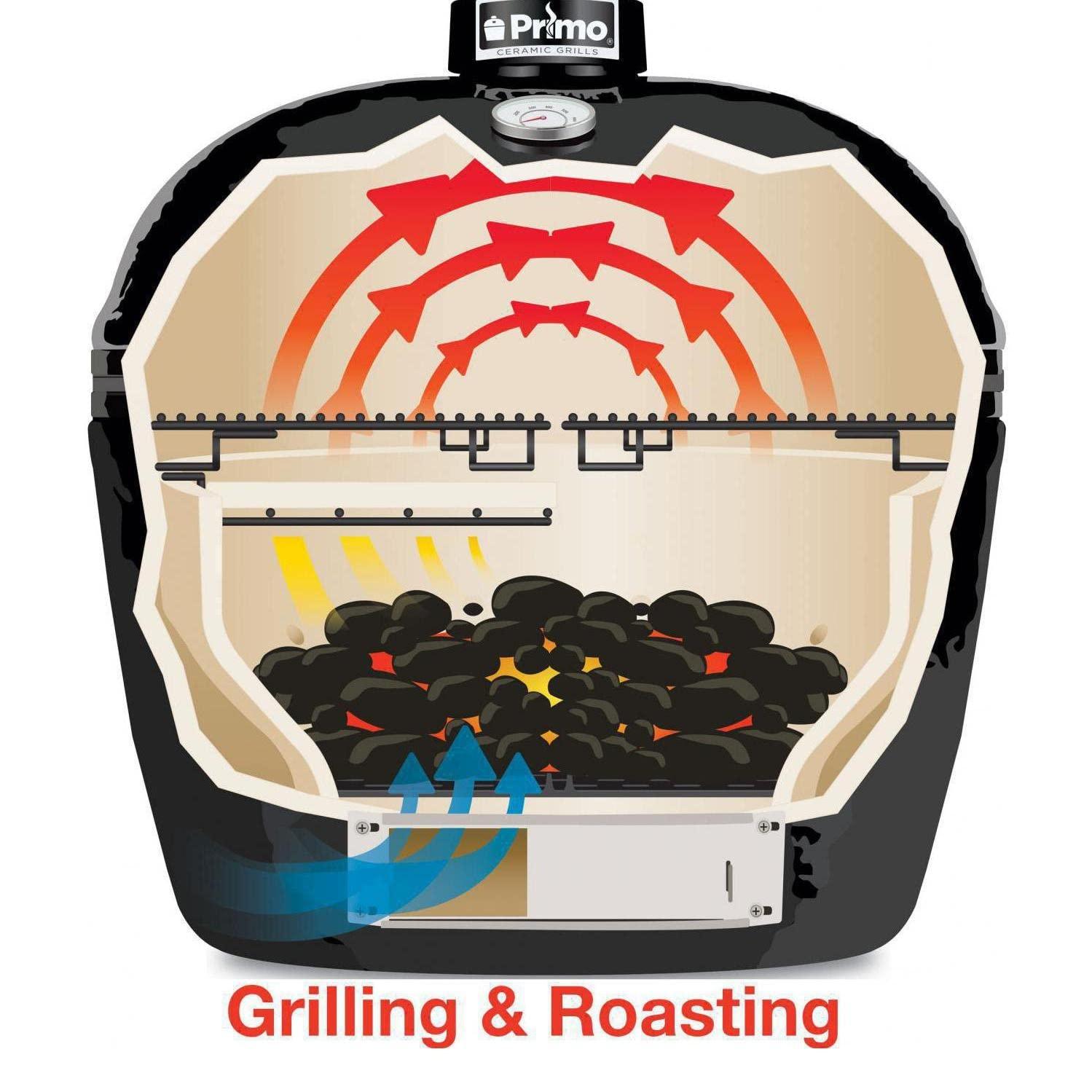 Primo Oval Large 300 Ceramic Kamado Grill with Stainless Steel Grates - PGCLGH (2021) - CookCave