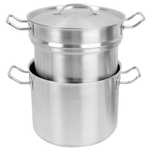 Thunder Group 12 quart 18/8 stainless steel double boiler (3 pcs set), comes in each - CookCave