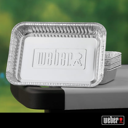 Weber Aluminum Drip Pans, 5 x 1.4 x 7.5 Inches, Set of 10 - CookCave