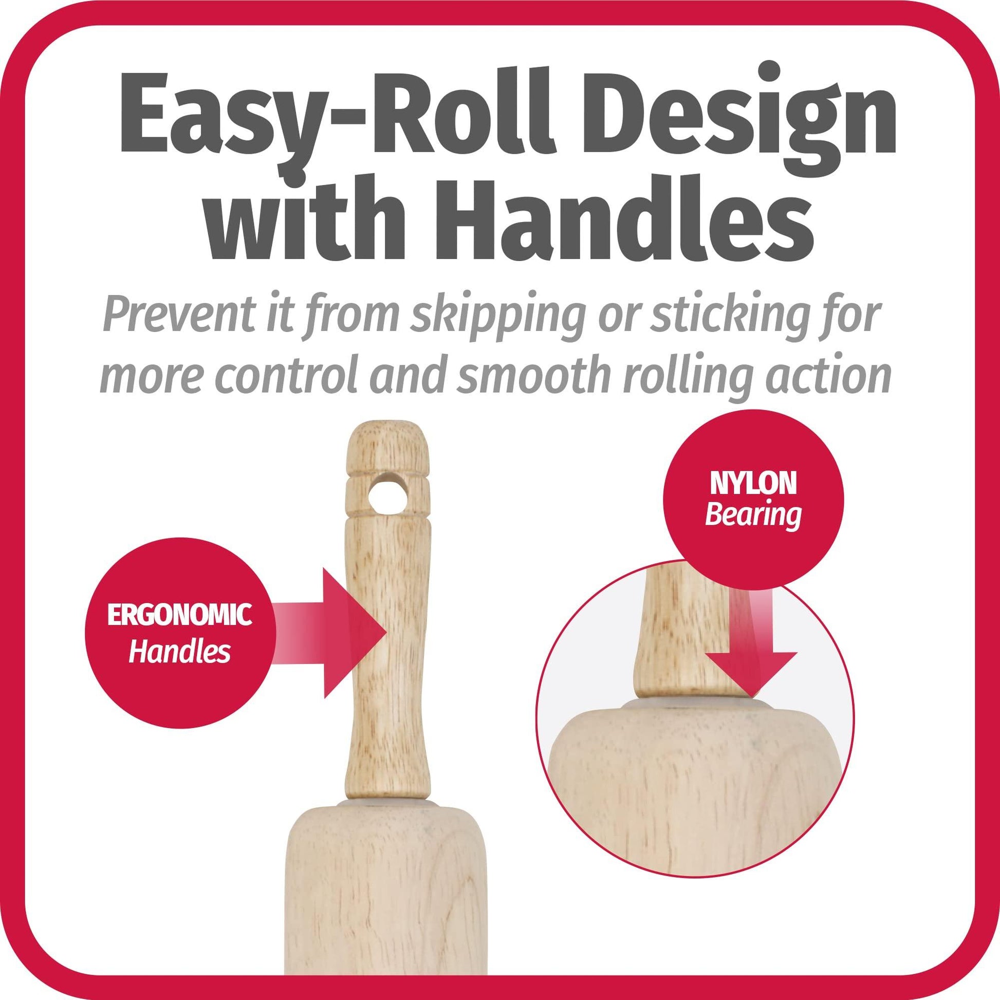 Goodcook 05717000817 Good Cook Classic Wood Rolling Pin, 1,23830 - CookCave