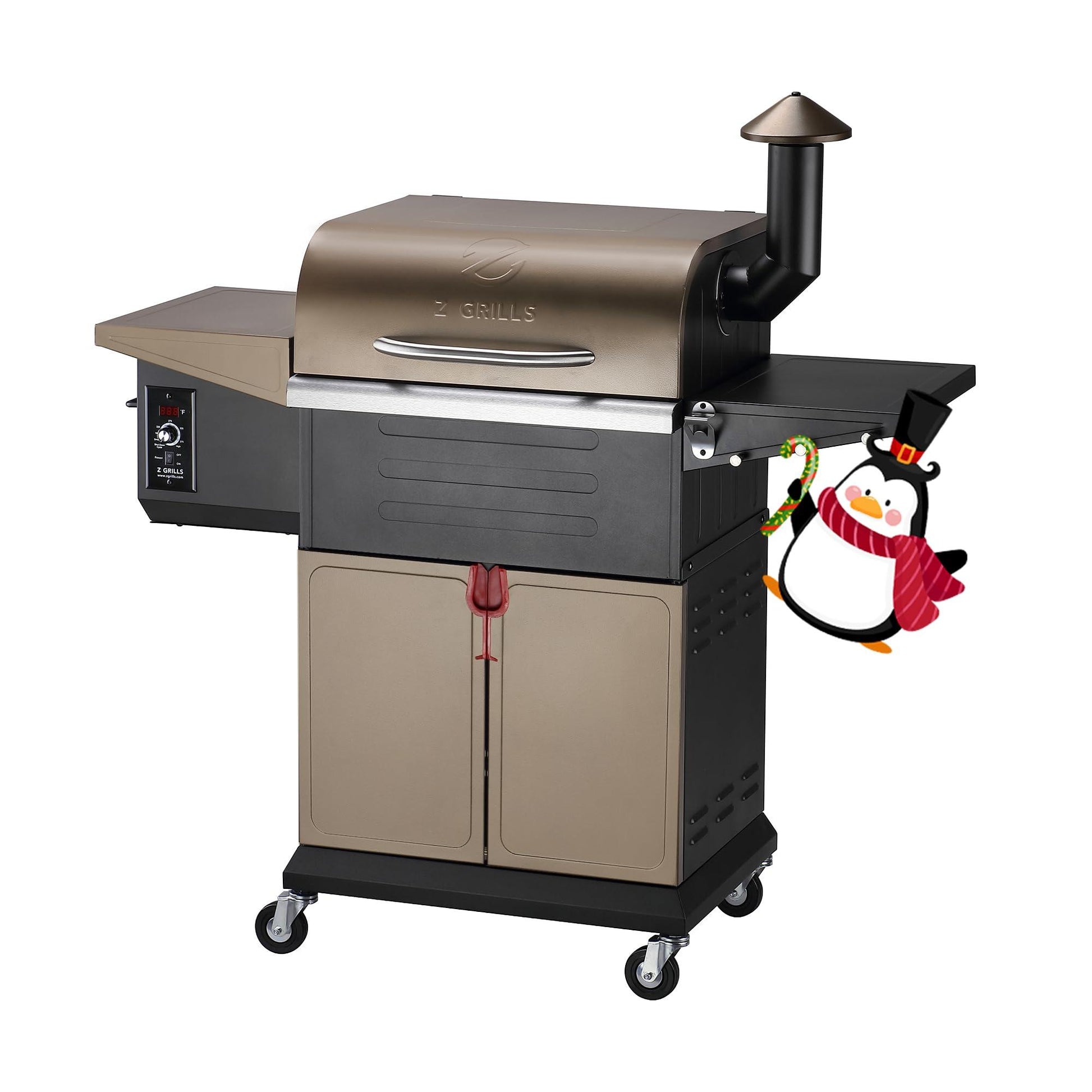 Z GRILLS Wood Pellet Grill Smoker with PID Technology, Auto Temperature Control, Direct Flame Searing Function, 572 sq in Cooking Area for Outdoor BBQ, 600D, Bronze - CookCave