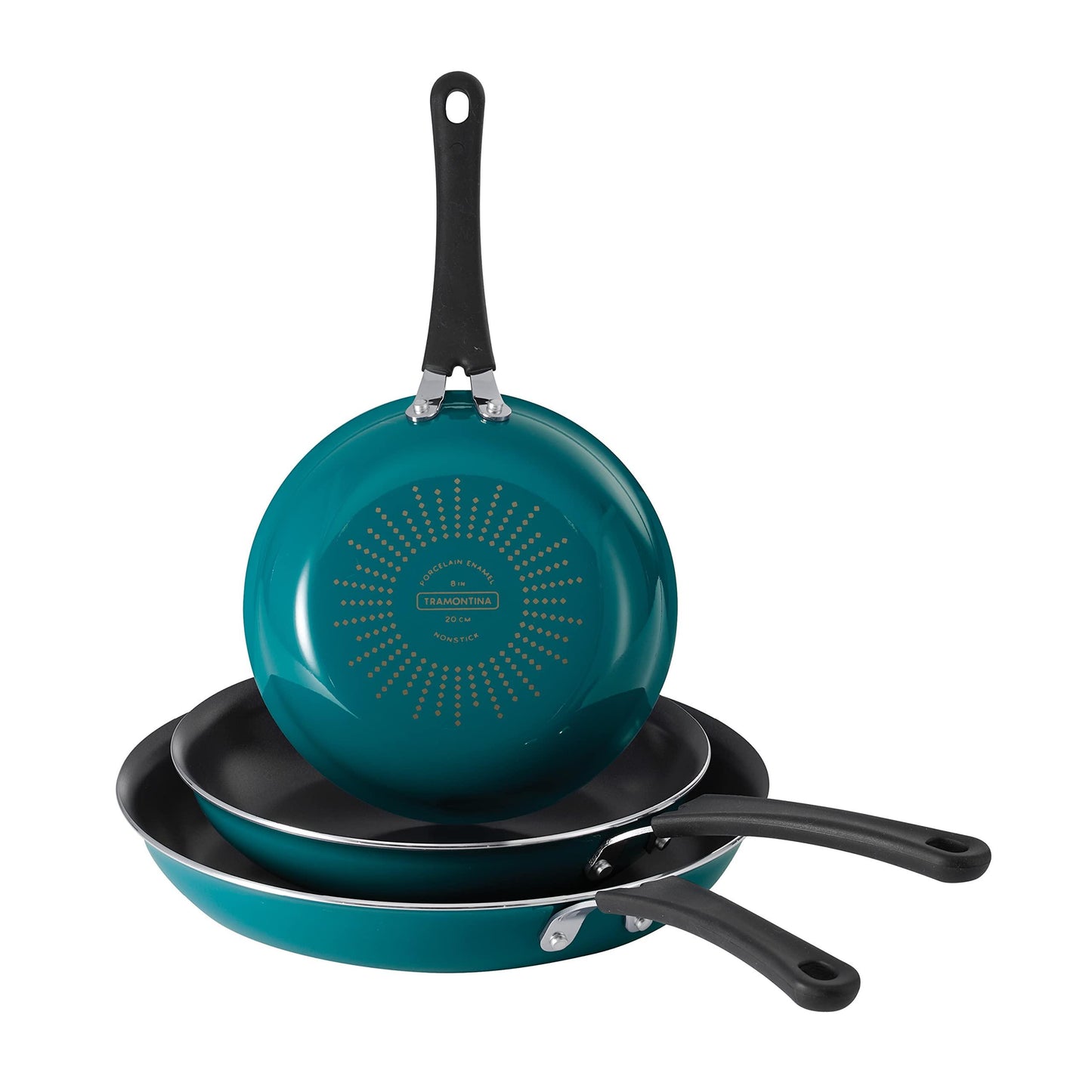 Tramontina 3 Pk Porcelain Enamel Fry Pans - Teal - CookCave