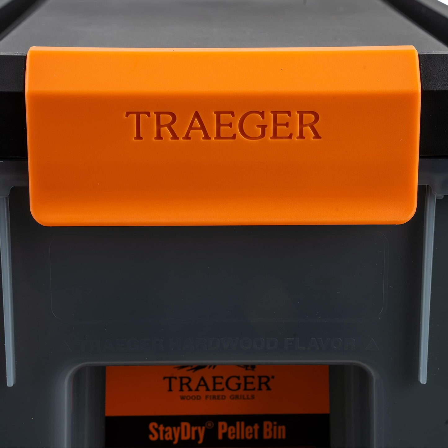 Traeger Pellet Grills BAC637 Stay Dry Pellet Bin, Wood Pellet Storage with Locking Lid, Black - CookCave