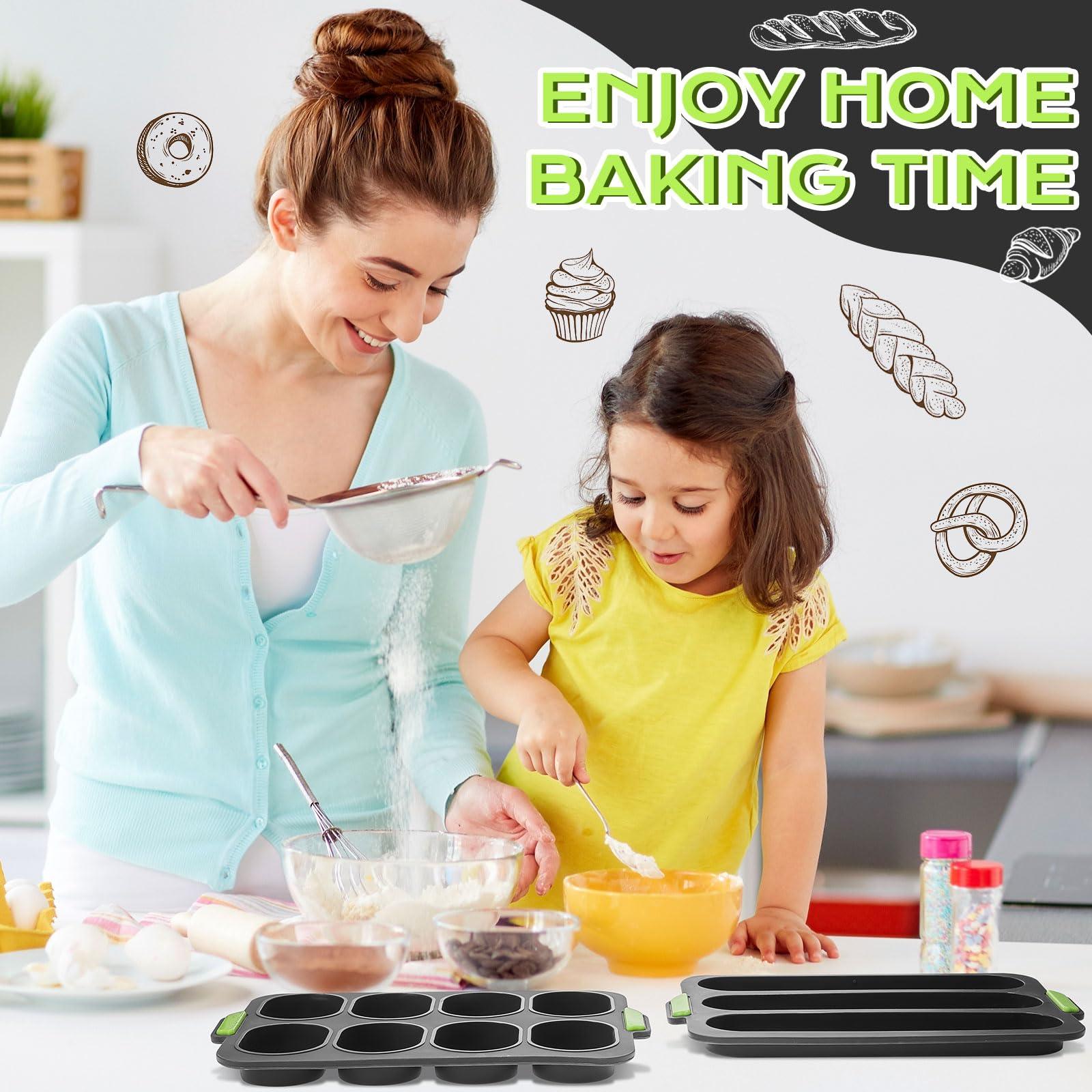 FillTouch Set of 4 Silicone Baguette Pan Baguette Baking Tray 8 Gutter Nonstick Perforated Bread Mold 3 Wave Long Silicone Loaf Pan Homemade French Bread Baking Mould Oven Toast Cooking Bakers - CookCave