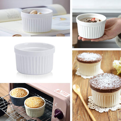 Porcelain Ramekins 4OZ,Set of 8, Souffle Dishes, Oven Safe Ramekin Bowls Serving For Creme Brulee, Custard, Pudding, Mini Desserts, Jam, Dips, Sauces, Ramekins For Baking - CookCave