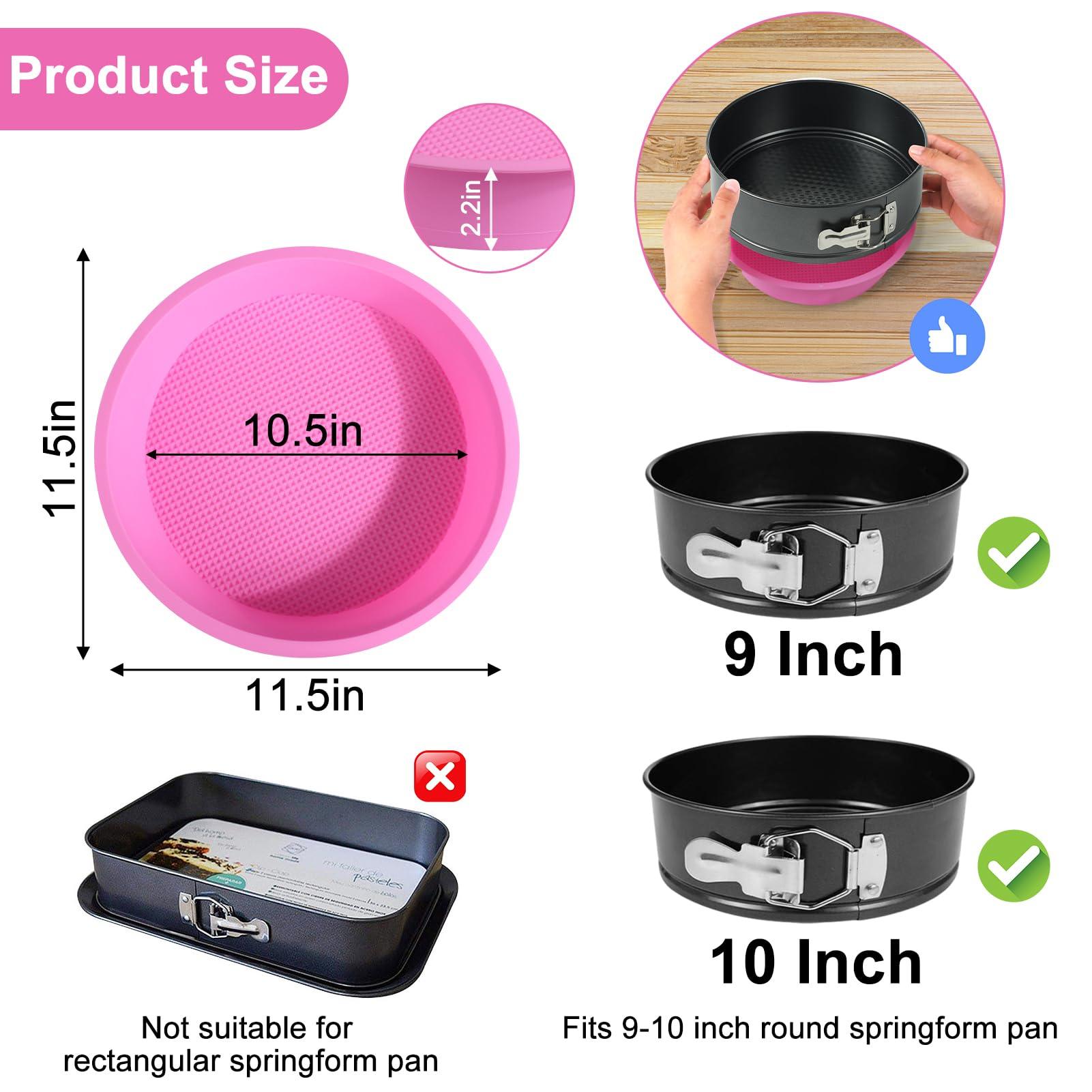 XANGNIER Cheesecake Pan Protector for 9,9.5,10 Inch Round Springform Pan,Silicone Cheesecake Water Bath Pan,Preventing Water from Entering the Spring Form Pans,Springform Pans Accessories - CookCave