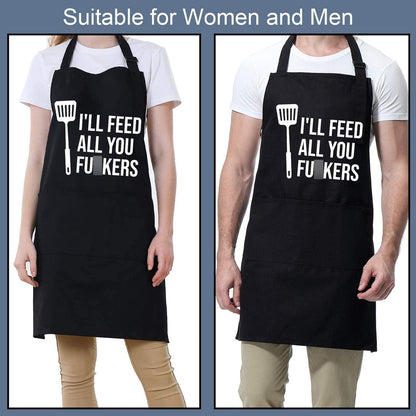 Miracu Funny Apron for Men, Women - Funny Dad Gifts, Funny Gifts for Dad - Valentines Day, Birthday, Grilling Gifts for Men Brother Boyfriend Mom Him - Cooking BBQ Grilling Aprons for Men, Chef Gifts - CookCave