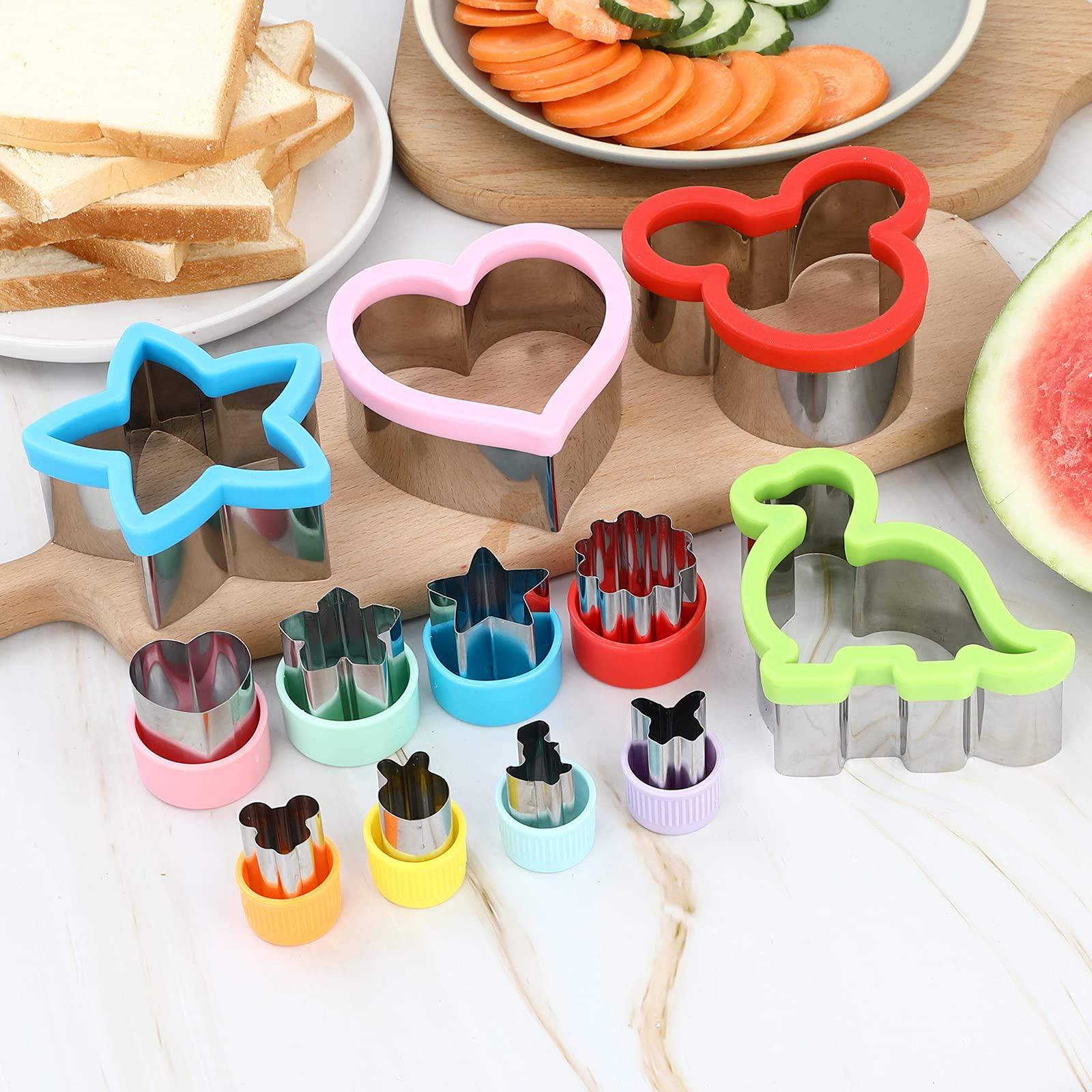 Elfkitwang Sandwich Cookie Cutters Set, Dinosaur,Heart,Star,Mouse,Sandwich Knife Cookie Knife Vegetable Cutter Food Grade Cookie Mould.(12Pcs) - CookCave