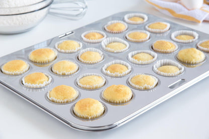 Fox Run Mini Muffin Pan, 24 Cup, Stainless Steel - CookCave