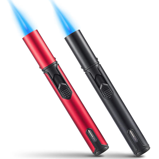 Urgrette 2 Pack Butane Torch Lighter, 6-inch Refillable Pen Lighter Adjustable Jet Flame Butane Lighter for Grill BBQ Candle Camping (Gas Not Included) Raven & Ruby - CookCave