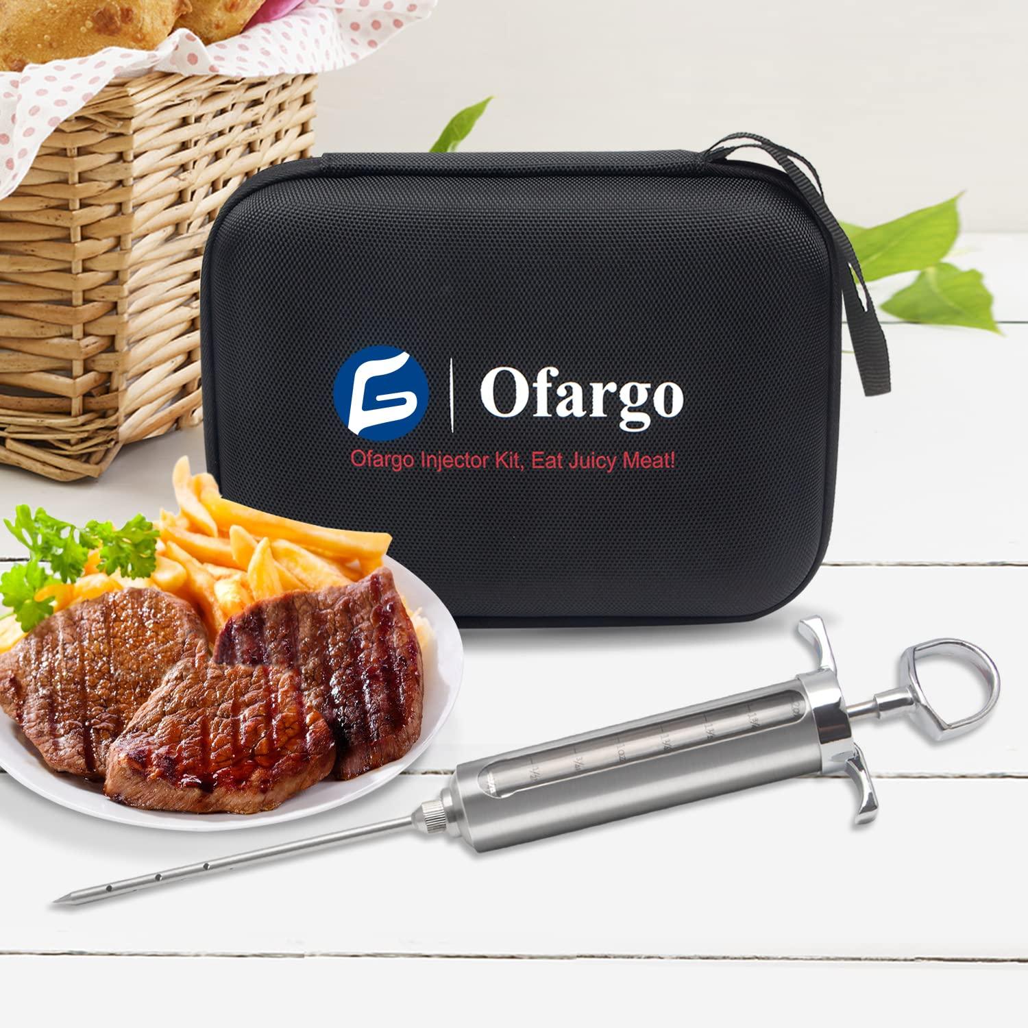 Ofargo Meat Injector Kit for Smoker with 3 Marinade Flavor BBQ  Injector Syringe Needles, Injector Marinades for Meats, Turkey, Brisket; 2-oz; Paper and E-Book (PDF) User Manual Included - CookCave