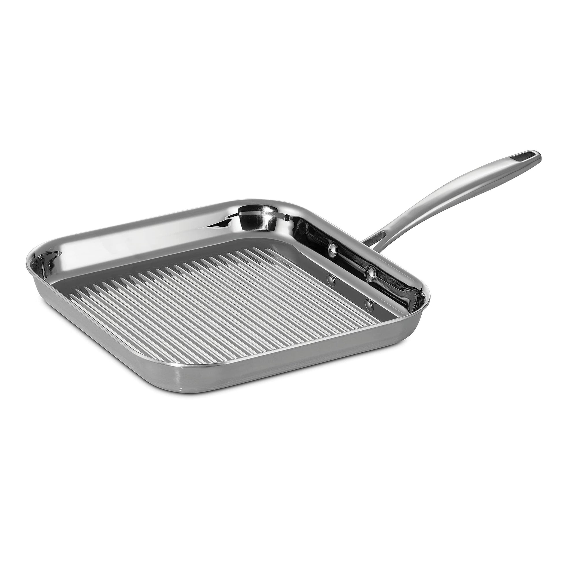 Tramontina Grill Pan Stainless Steel Tri-Ply Clad 11-Inch, 80116/072DS - CookCave