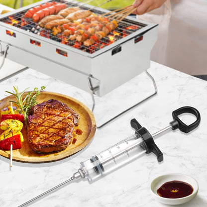 Grill Bump Meat Injector, Meat Injectors for Smoking, Meat Injector Syringe Comes with 2 Marinade Injector Needles; Injector Marinades for Meats, Turkey, Chicken; User Manual Included, 1-oz - CookCave
