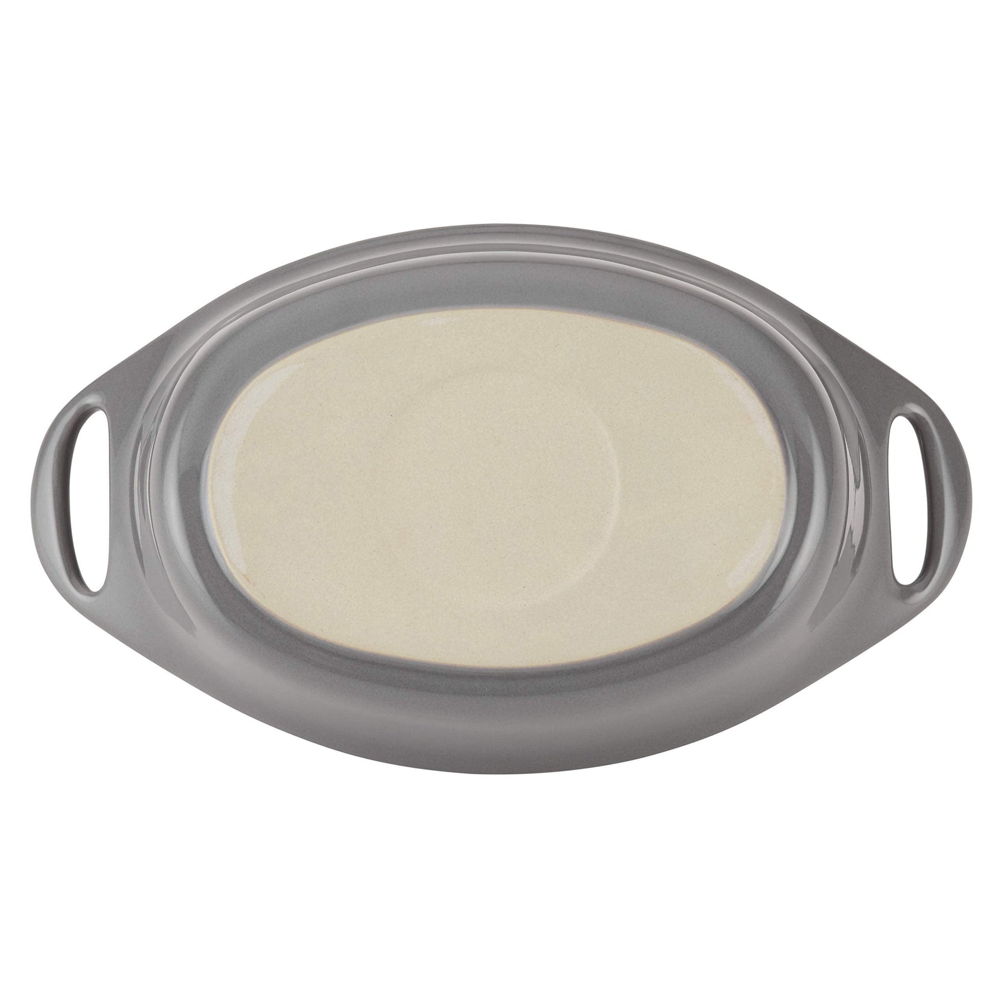 Rachael Ray Solid Glaze Ceramics Au Gratin Bakeware / Baker Set, Oval - 2 Piece, Gray - CookCave