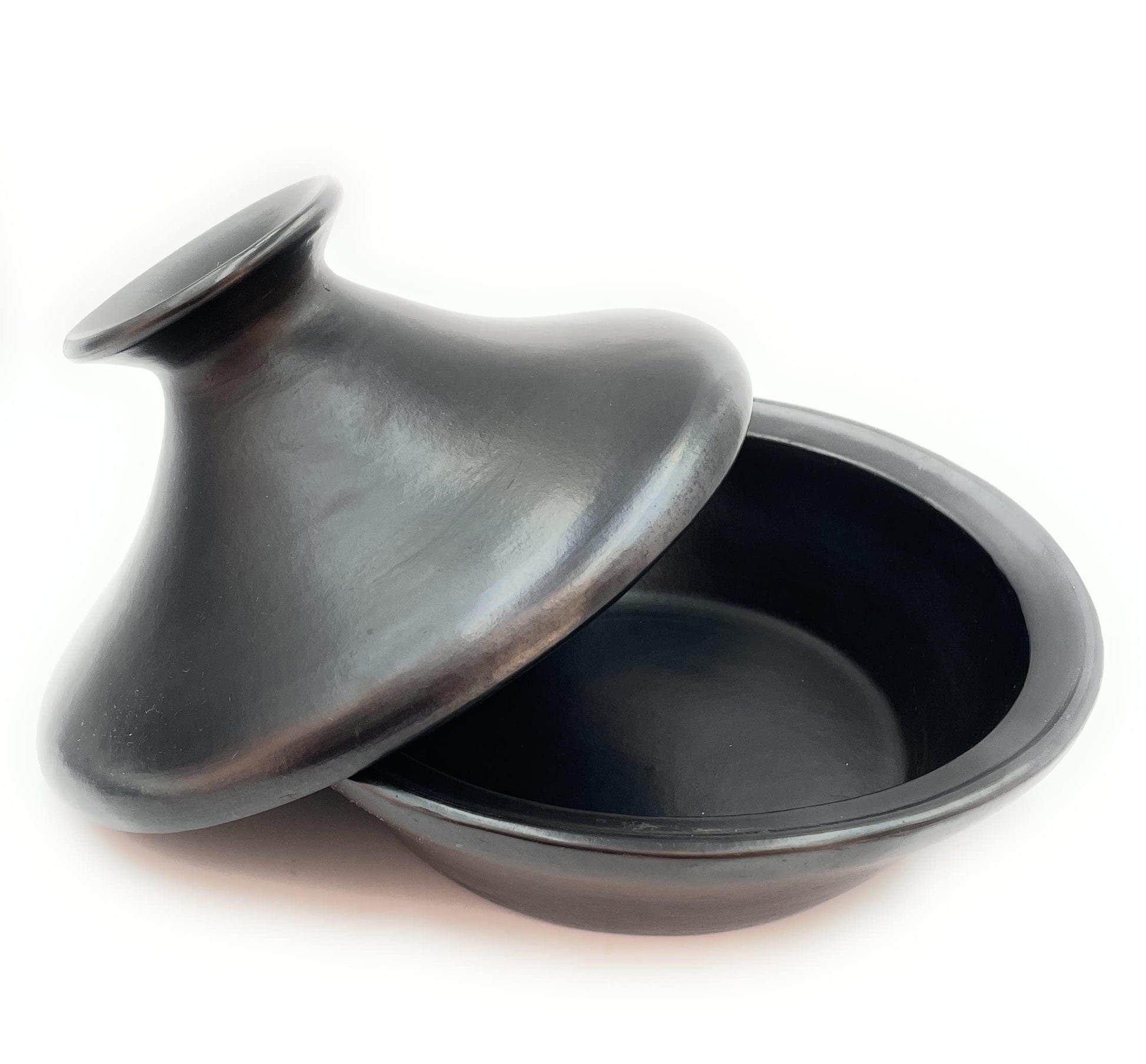 Clay Tagine for Cooking Tajin Tayin Unglazed Diameter 11.5" Aprox Hight 8" Black Clay 100% Handmade in Colombia Serving Pot - CookCave