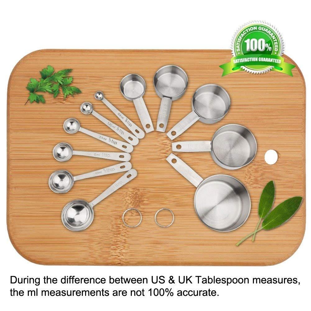Accmor 11 Piece Stainless Steel Measuring Spoons Cups Set, Premium Stackable Tablespoons Measuring Set for Gift Dry Liquid Ingredients Cooking Baking - CookCave