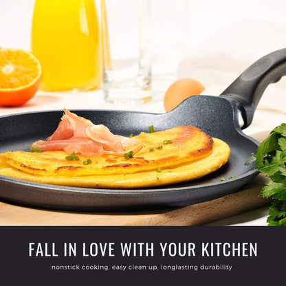 Swiss Diamond 10.25" Crepe Pan HD Nonstick Induction Diamond Coated Aluminum Crepe Pan - PFOA Free, Dishwasher Safe and Oven Safe Crepe Pan, Grey… - CookCave