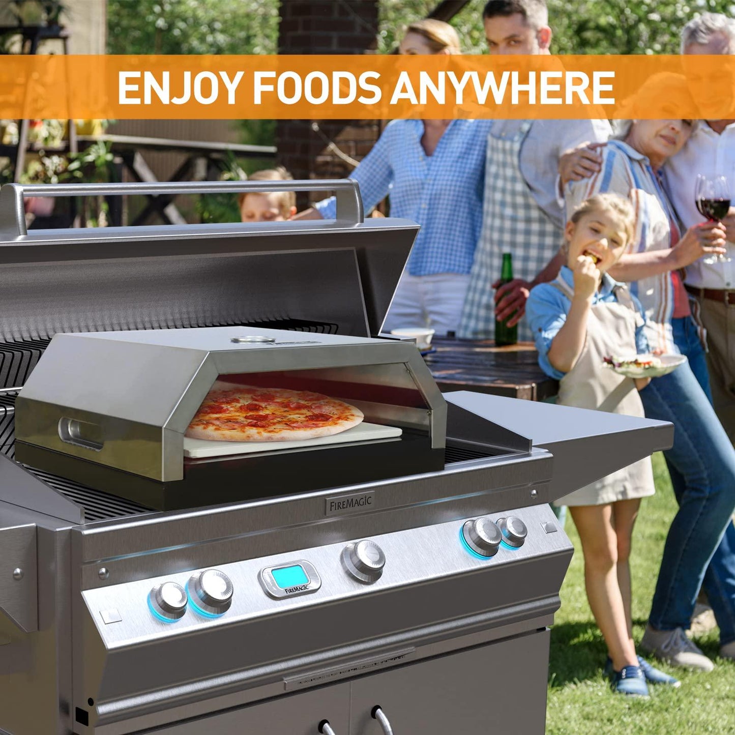 Caprihom Pizza Box for Grill - Portable Grill Top Pizza Oven with 12" Pizza Stone, Pizza Peel - Pizza Box for Charcoal Grill, Gas Grill - CookCave