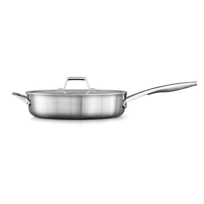 Calphalon Saute Pan with Lid, 5 QT, Silver - CookCave