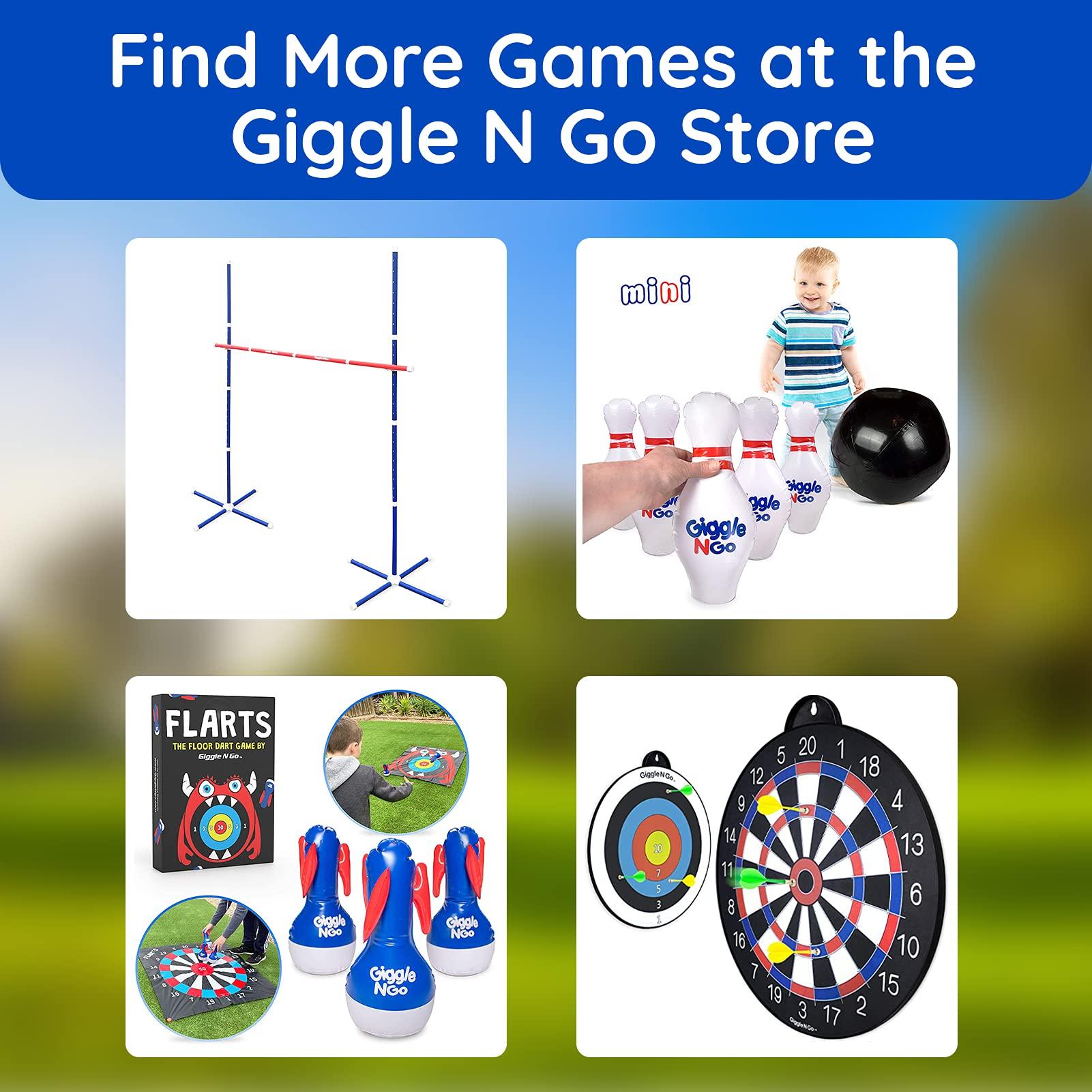 Giggle N Go Yard Games for Adults and Kids - Outdoor Polish Horseshoes Game Set for Backyard and Lawn with Frisbee, Bottle Stands, Poles and Storage Bag﻿ - CookCave