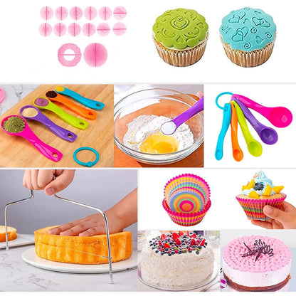 Cake Decorating Supplies 538pcs Cake Decorating Set with Cake Turntable Baking Tools Set for Cakes Cake Turntable, Piping Icing Tips for Beginners or Professional - CookCave