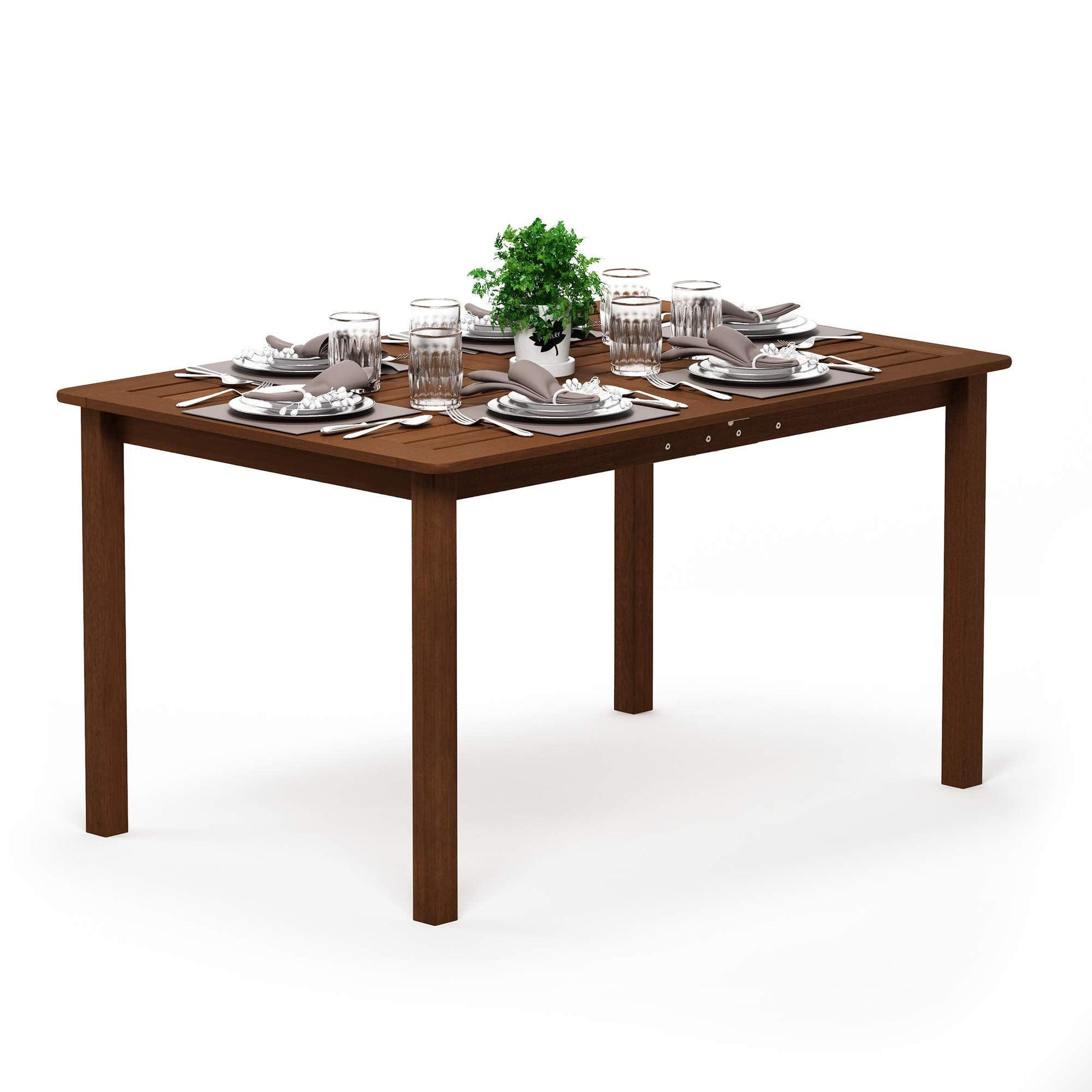 Furinno Tioman Outdoor Dining Table, Natural 35.5"D x 59.0"W x 29.0"H - CookCave